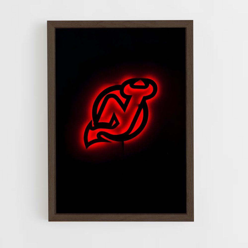 Poster Néon Rouge – affiche Hockey sur glace (vue 5)